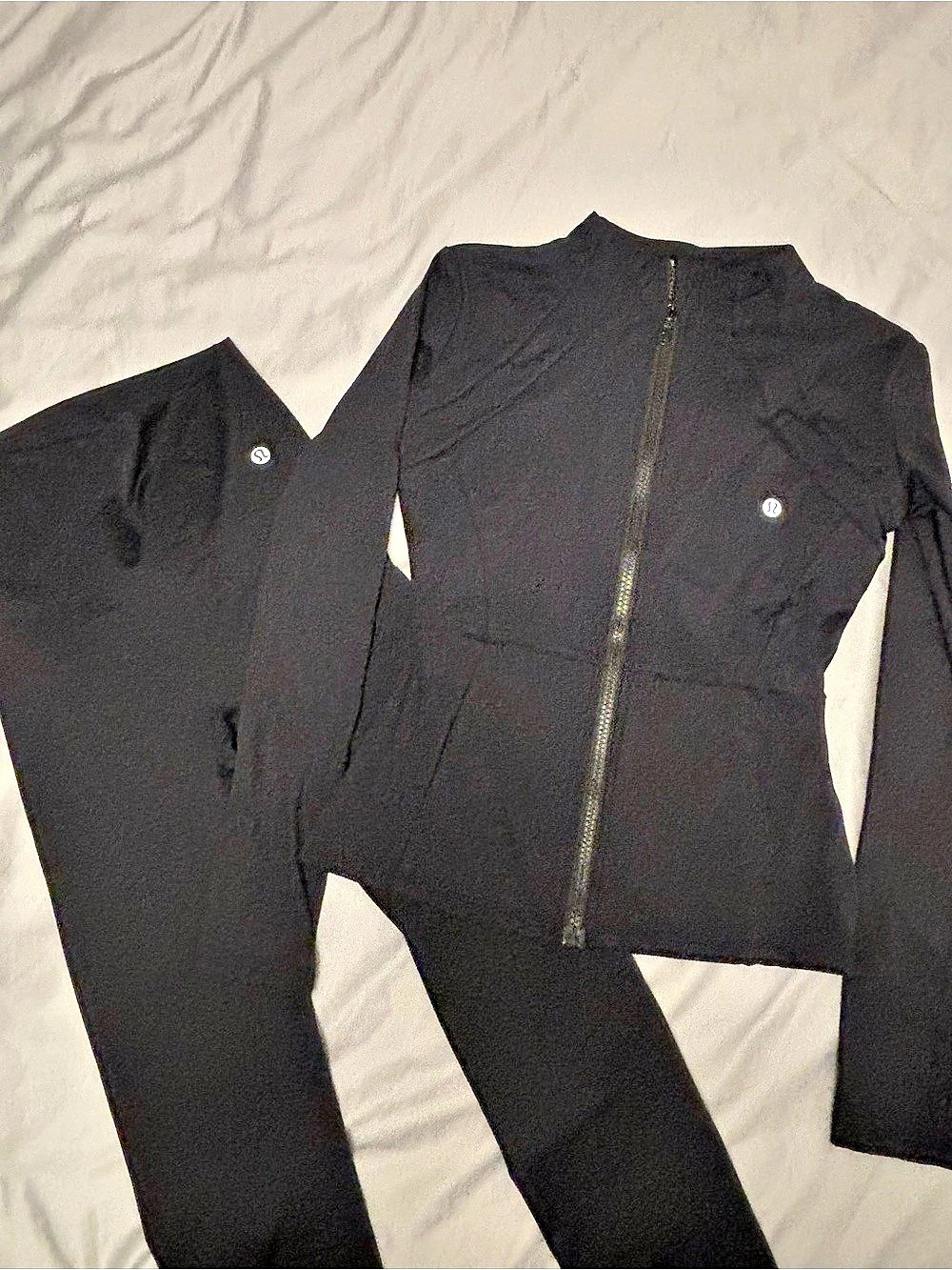 lululemon Black Athletic Jacket & Leggings Set